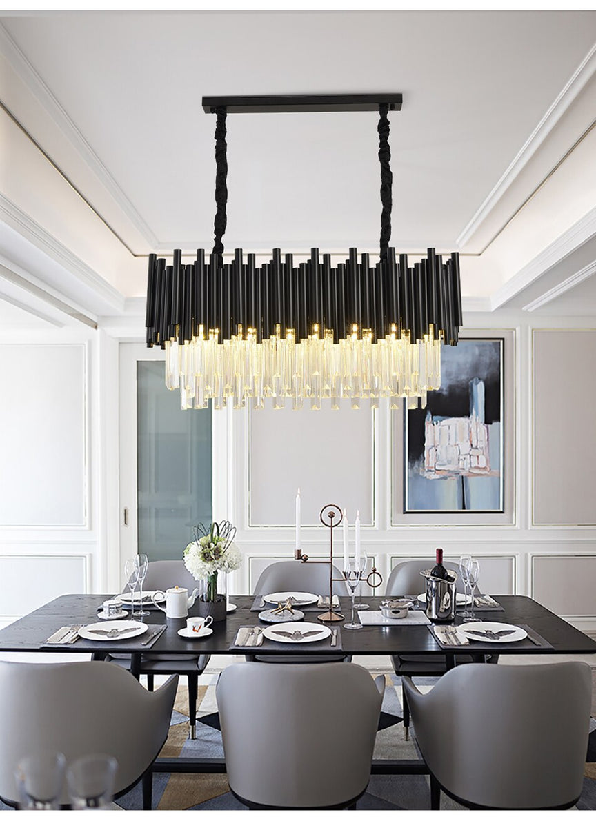 YLK Premiere - Modern black Luxury kitchen island crystal oval design ...