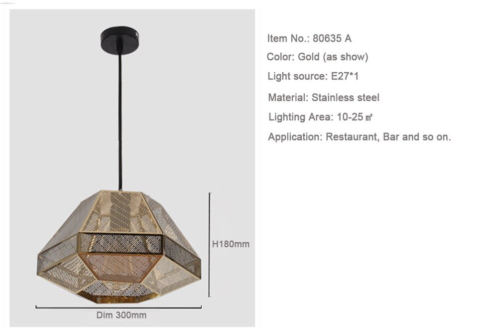 IIS Postmodern Loft LED Drop light Pyramid Pendant Lamp Minimalist Diamond shape - Warmly Lights