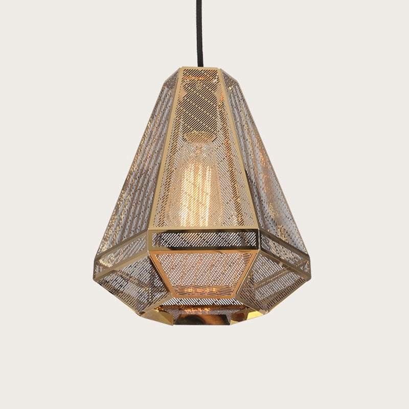 IIS Postmodern Loft LED Drop light Pyramid Pendant Lamp Minimalist Diamond shape - Warmly Lights