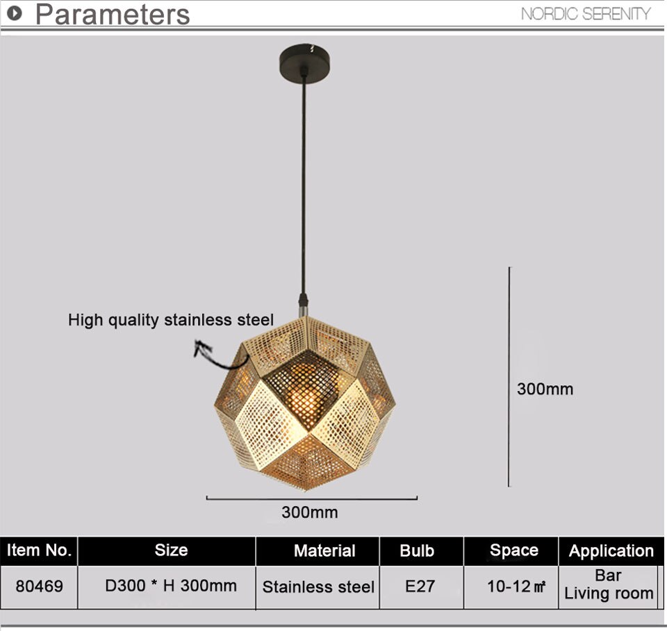 IIS Modern Industrial Plating Ball Pendant Lamp Gold/Silver Stainless Steel Art Geometry Net Lighting - Warmly Lights