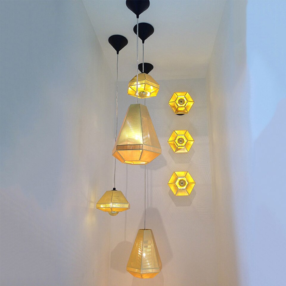 IIS Postmodern Loft LED Drop light Pyramid Pendant Lamp Minimalist Diamond shape - Warmly Lights