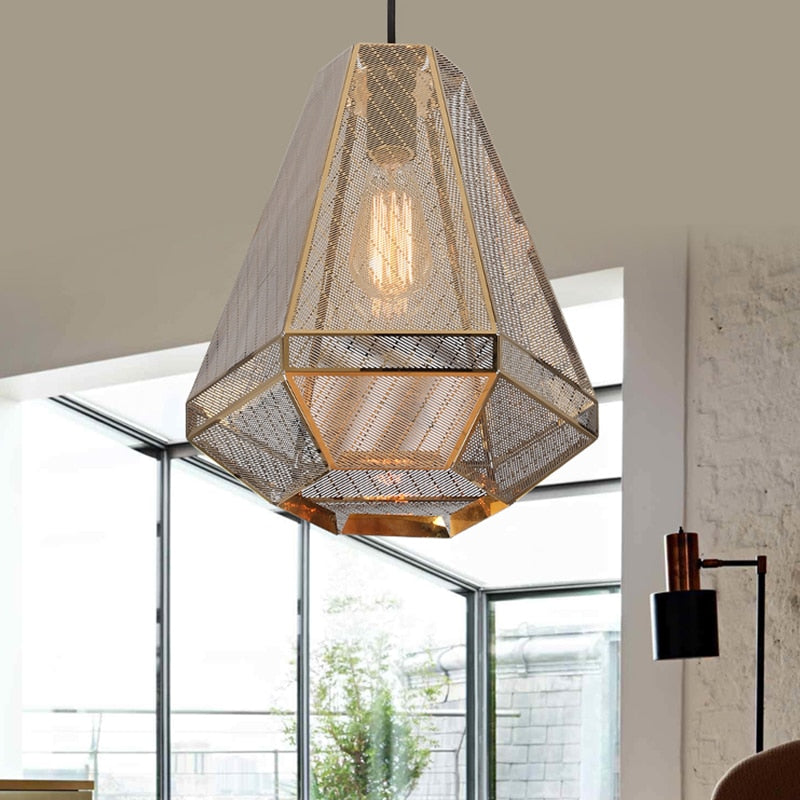 IIS Postmodern Loft LED Drop light Pyramid Pendant Lamp Minimalist Diamond shape - Warmly Lights