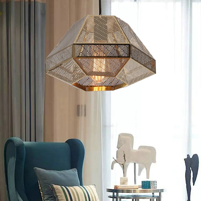 IIS Postmodern Loft LED Drop light Pyramid Pendant Lamp Minimalist Diamond shape - Warmly Lights