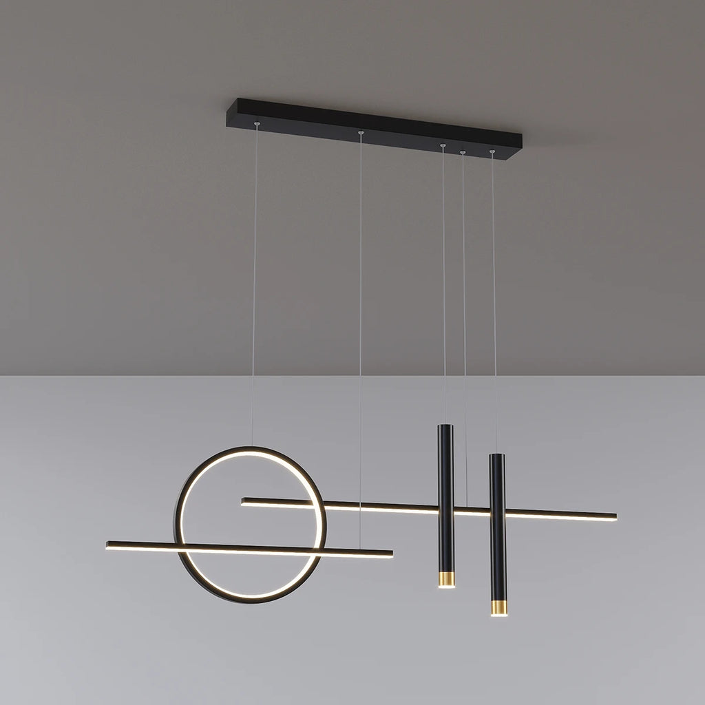 NEO Ring Linear with Spotlight Modern led Pendant Light – Warmly Lights