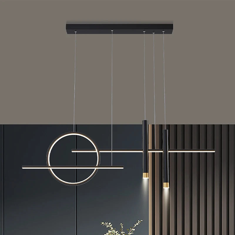 NEO Ring Linear with Spotlight Modern led Pendant Light – Warmly Lights