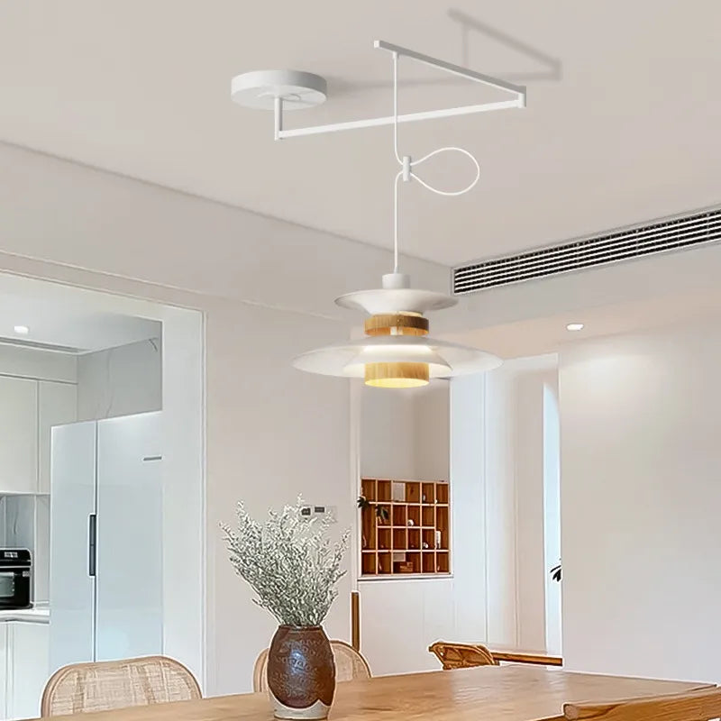 Rocker Arm Pendant Lamps Dining Table Hanging Light Swing Arm Suspended ...