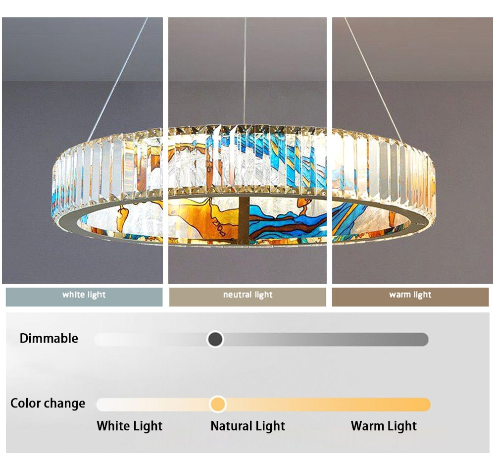 Dimable Map Light MAK Colored-Map Wall/Pendant/Ceiling Chandelier Dimmable LED Stained G ...