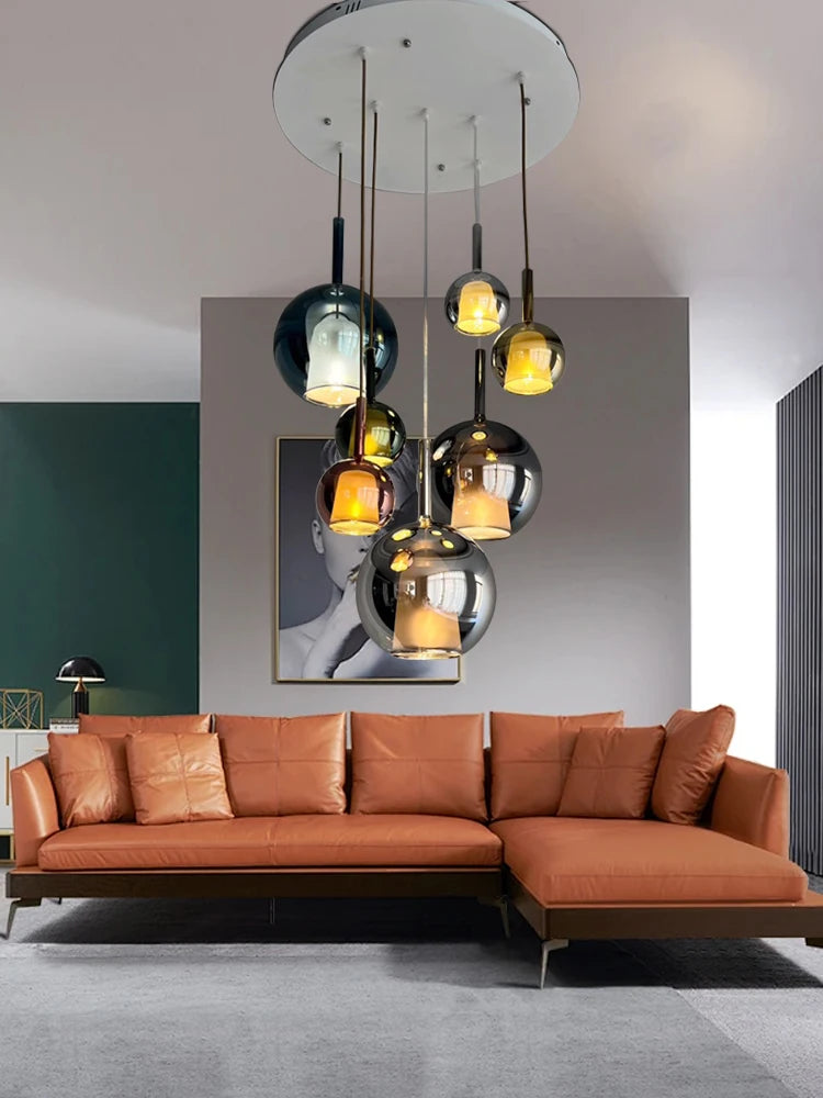 Priv Lynvaris Designer Modern Colorful Glass Ball Pendant Chandelier ...