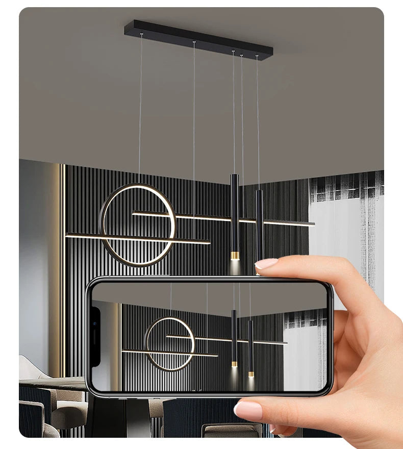 NEO Ring Linear with Spotlight Modern led Pendant Light – Warmly Lights