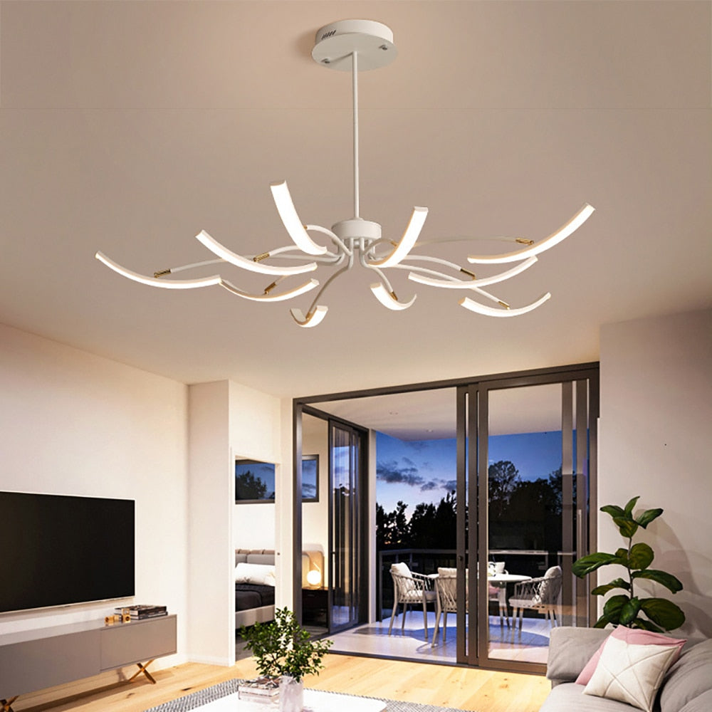 Arms - Adjustable New LED Chandelier Fixture - Warmly Lights