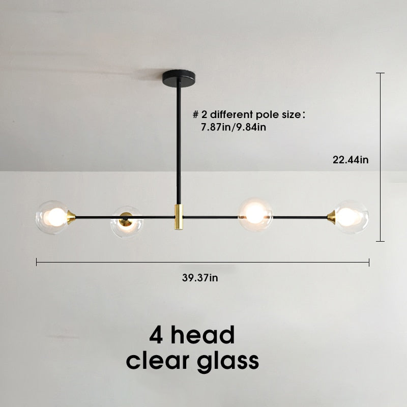 Kara - Nordic Glass Ball Lampshade Ceiling Light - Warmly Lights