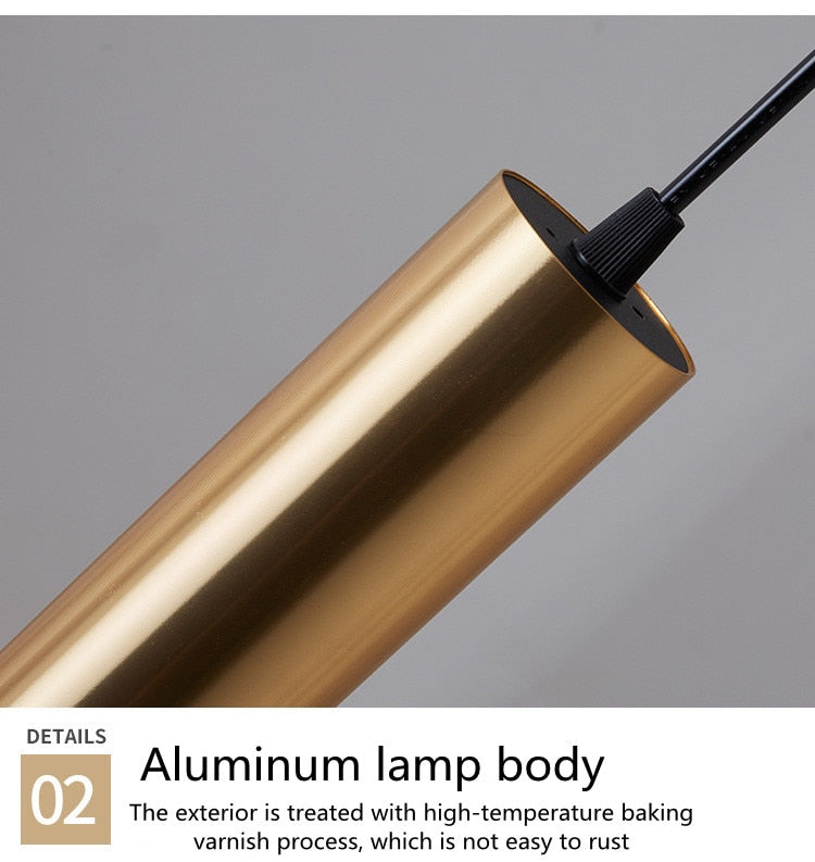 Surface Mounted Spotlights Black Gold Lamps Long Tube - Warmly Lights