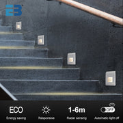 EB Brone - Led Stair Light 4 Colors PIR Sensor Recessed Footlight - Warmly Lights