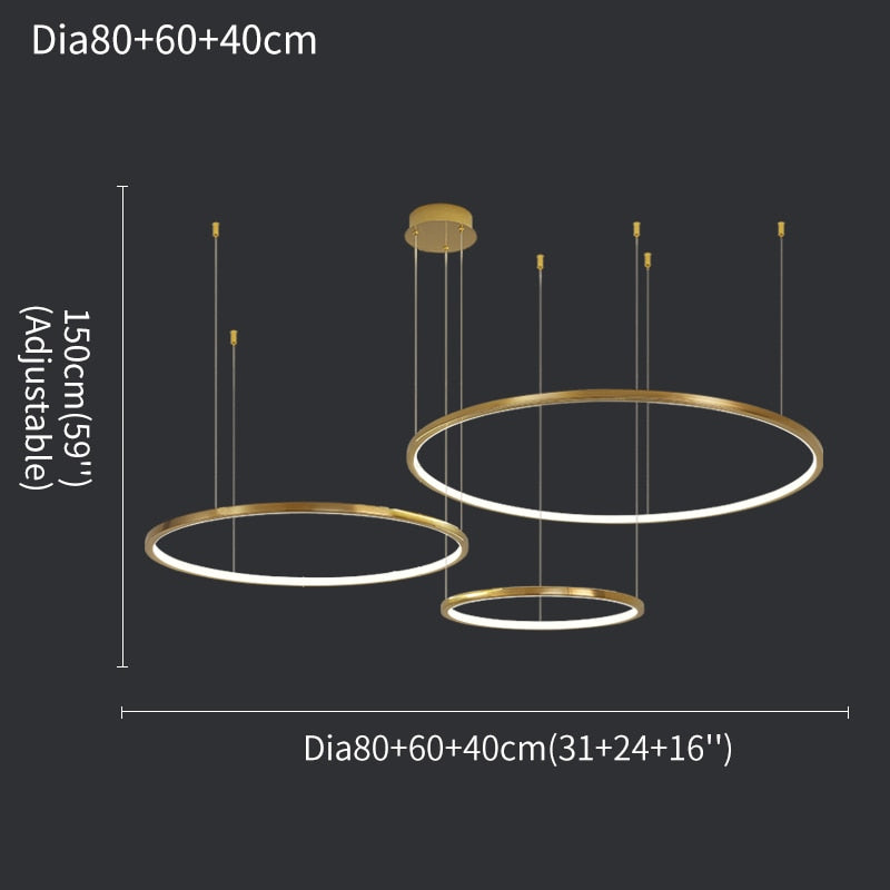 YLK  Marika - Simple Ring deign LED chandelier - Warmly Lights