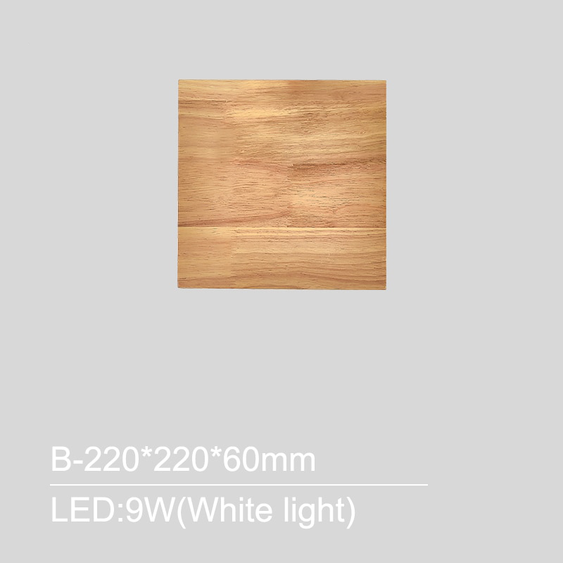 BTM Natural Square-Rec Wooden Wall Sconce - Warmly Lights