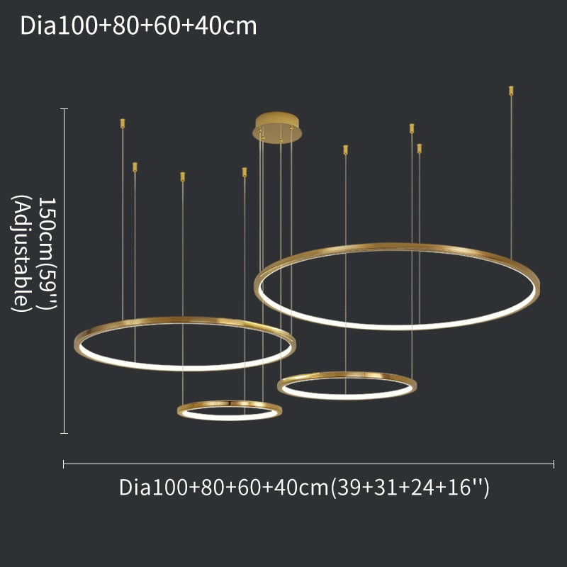 YLK  Marika - Simple Ring deign LED chandelier - Warmly Lights