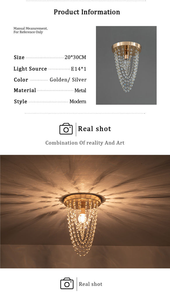 WCUS Srooch - Hanging Crystal Ceiling Light Sun Flower - Warmly Lights