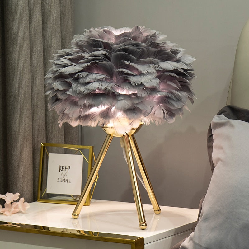 Feather Table Lamp - Warmly Lights