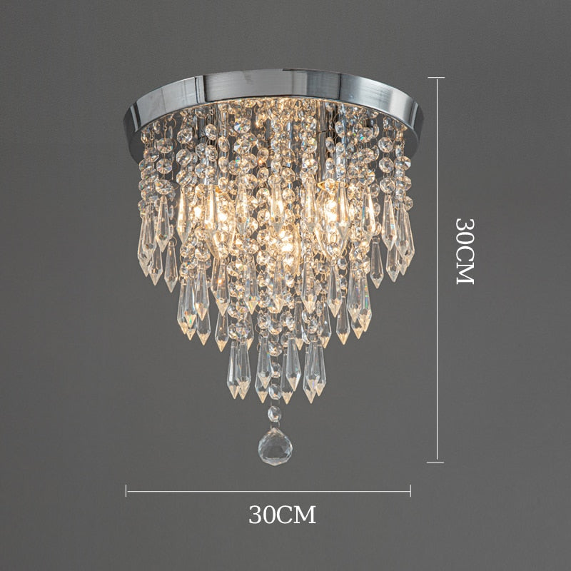 WCUS Golden Ceiling Light Hanging Crystal Ceiling Lamp - Warmly Lights
