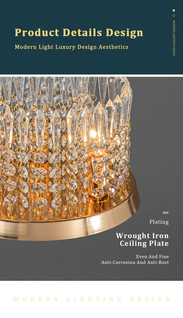 WCUS Moole - Hanging Crystal Ceiling Light - Warmly Lights