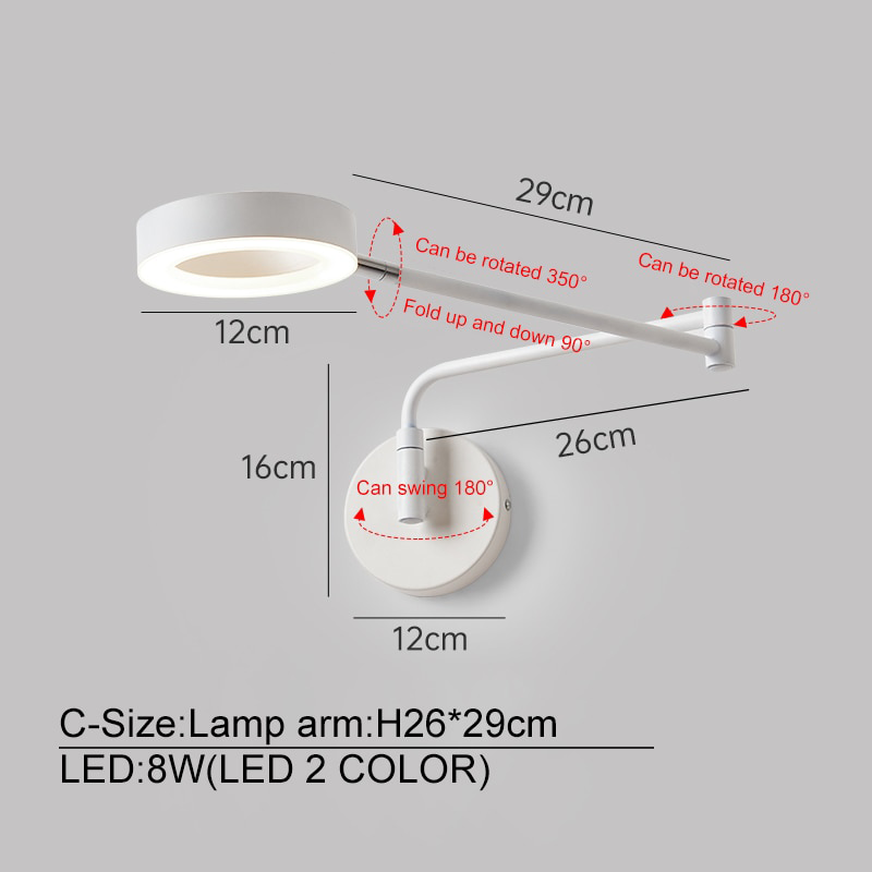 BTM Greega - Wall Lights Adjustable Arm - Warmly Lights