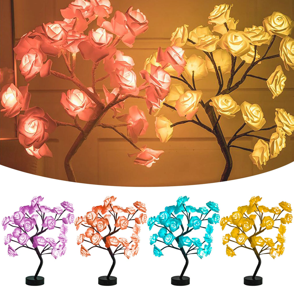 Rose Flower Tree Lamp - Warmly Lights