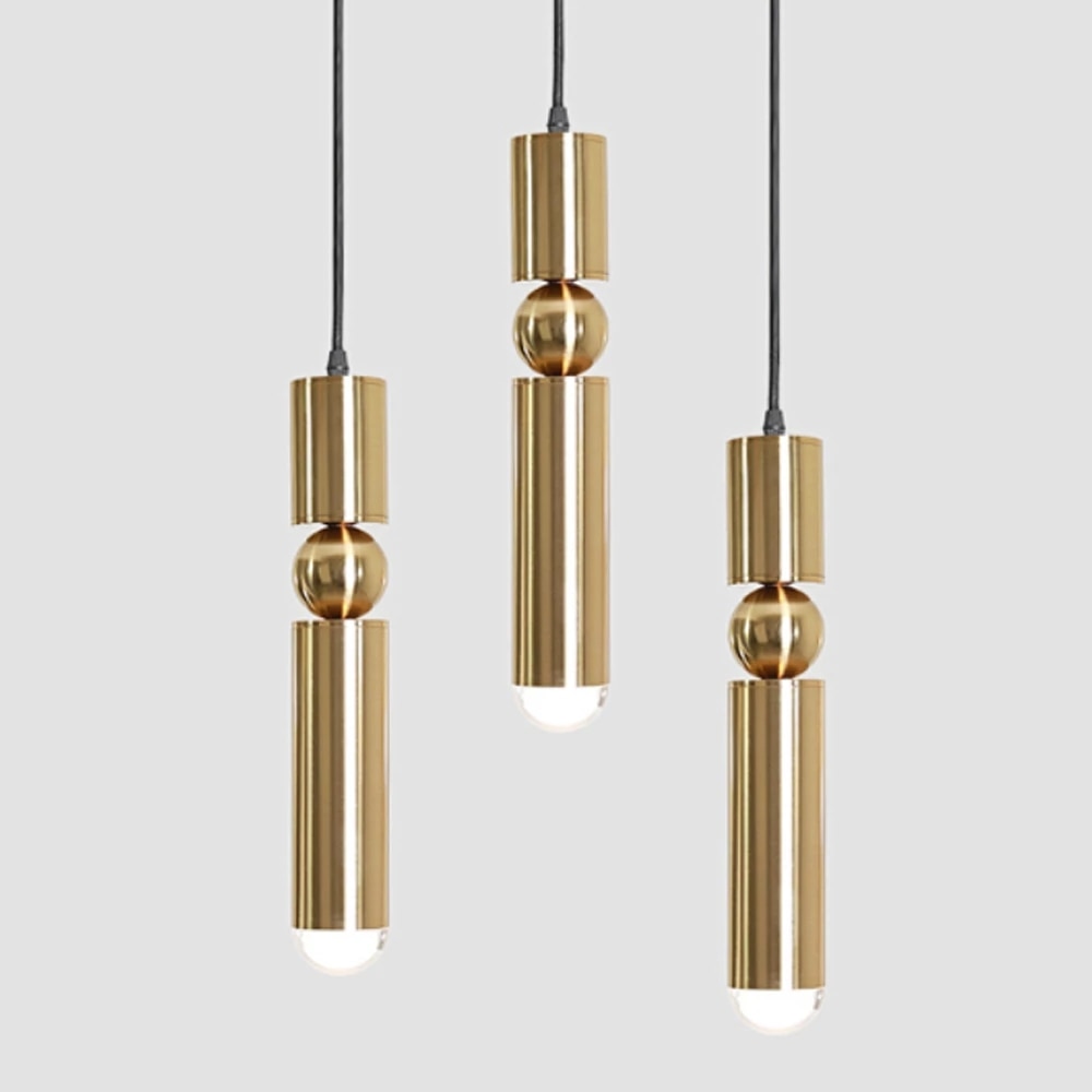 Modern Pendant Lights Chandelier Cylinder Pipe Golden - Warmly Lights