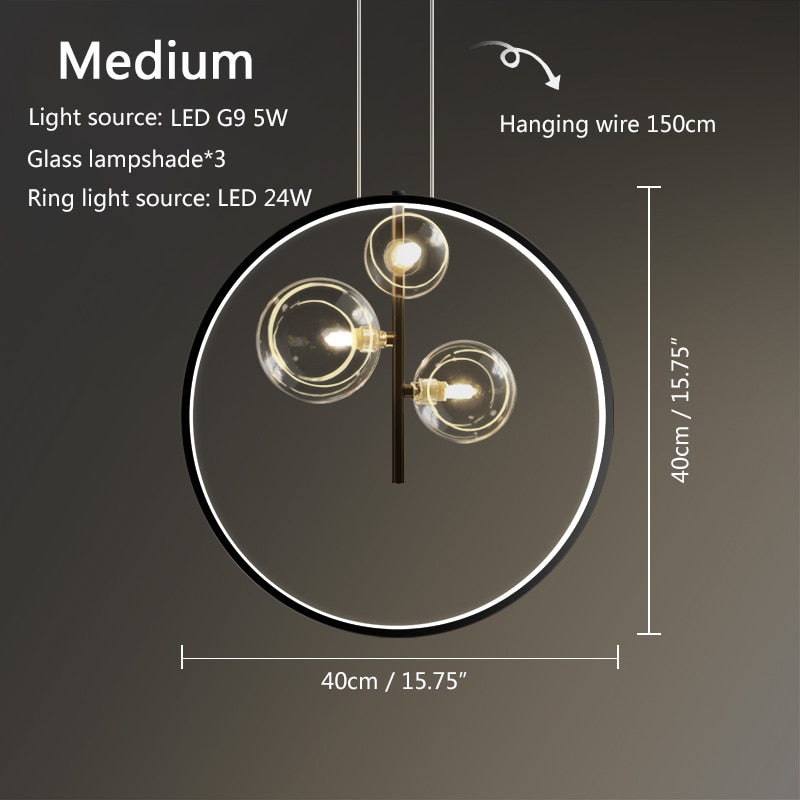 Modern Glass Bubble Round Pendant Lighting G9 - Warmly Lights