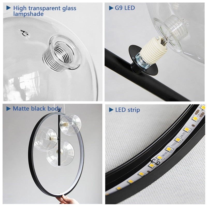 Modern Glass Bubble Round Pendant Lighting G9 - Warmly Lights