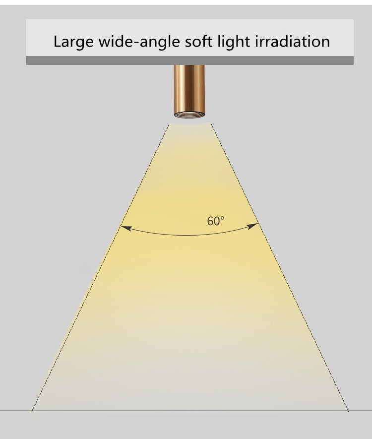 Surface Mounted Spotlights Black Gold Lamps Long Tube - Warmly Lights
