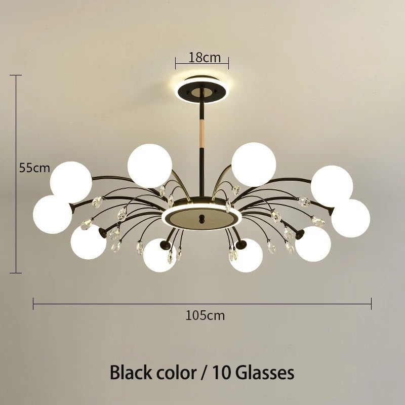 Sichang - Nordic crystal Chandelier E27 lamp holder Glass - Warmly Lights