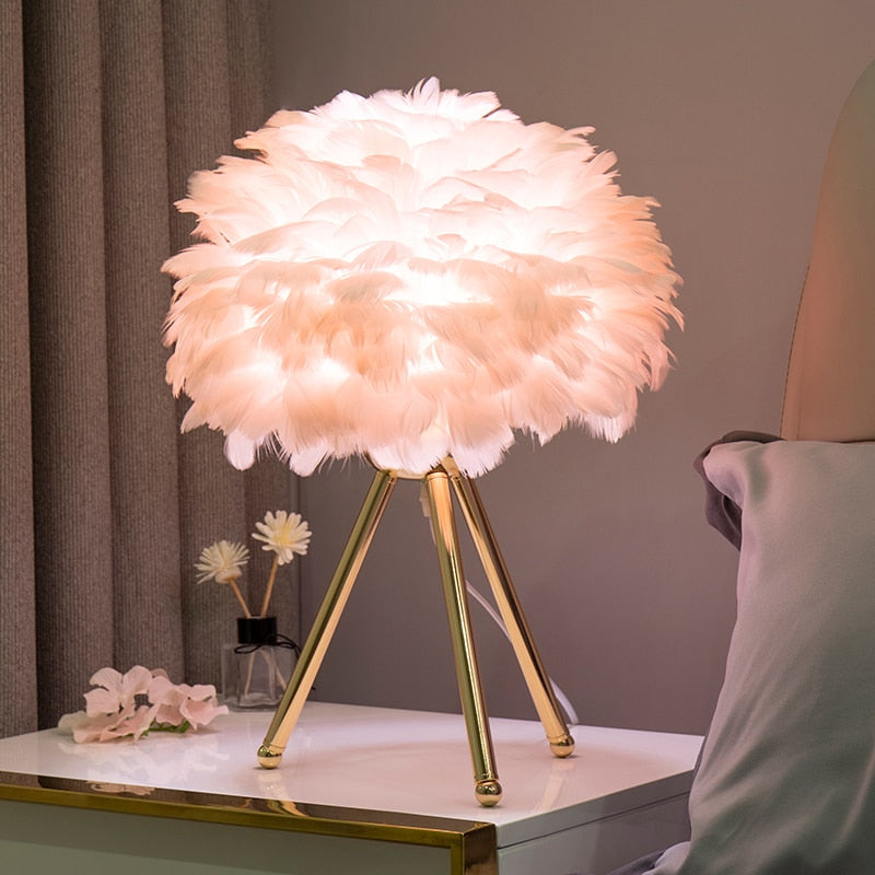 Feather Table Lamp - Warmly Lights
