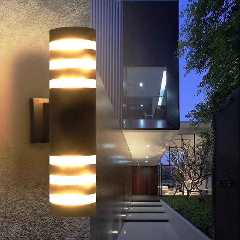 REM Vamose - Outdoor Wall Light Waterproof Up Down Aluminum Garden Light Double Head - Warmly Lights