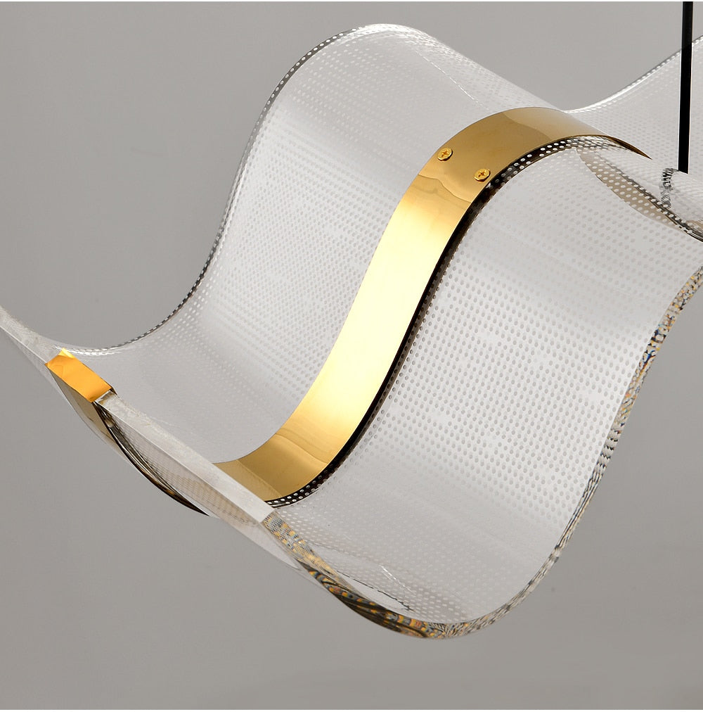 YLK LinVee Modern Luxury Wave design gold hanging light - Warmly Lights
