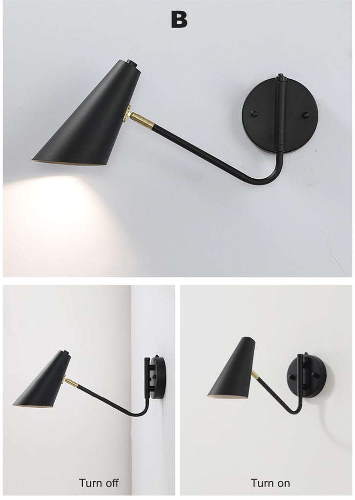 Modern Adjustable Swing Long Arm with Touch Sensor - Warmly Lights