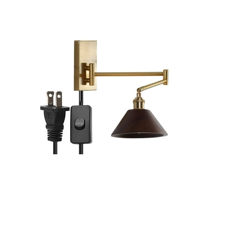 IW Noon Black Wooden -  Left Right Rotate LED Wall - Warmly Lights