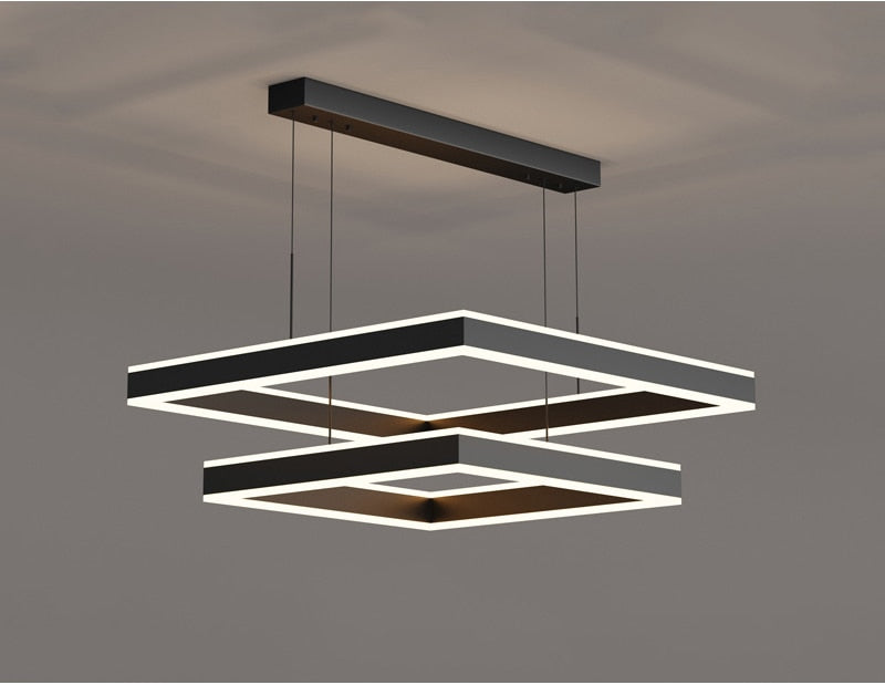 YLK Kare - Modern led chandelier for living room luxury square design - Warmly Lights