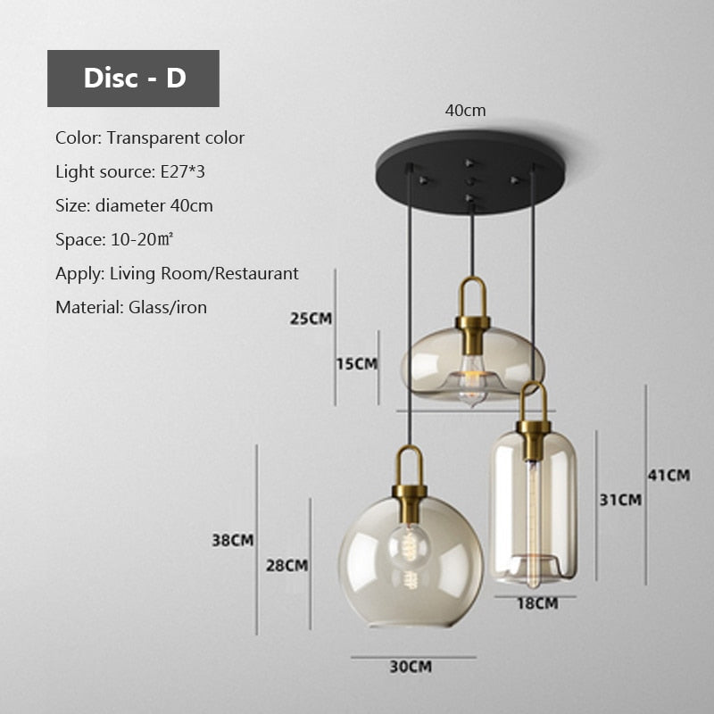 Judge - Nordic Glass Pendant Light Modern loft hanging lustre - Warmly Lights