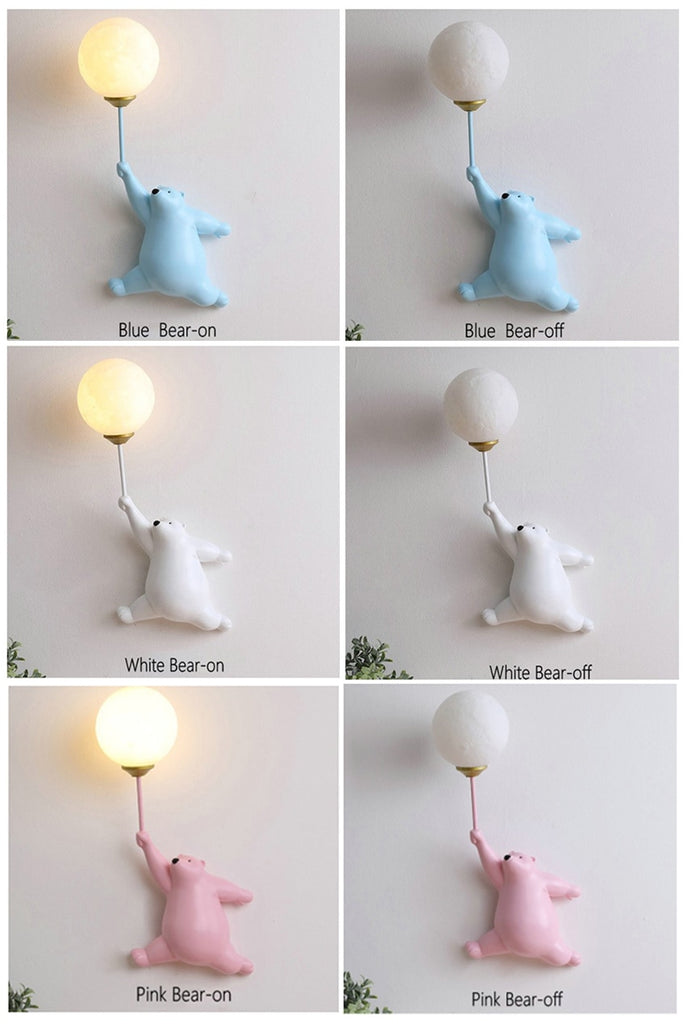 Cartoon Bear Children Moon Lamp - Warmly Lights