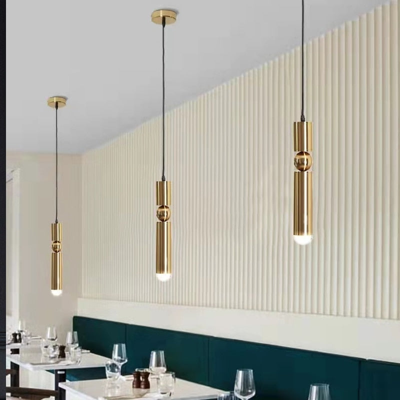 YLK Ballade - Modern Gold Luxury Single-light Pendant Light Kitchen Island Bar Led Hang Lamp - Warmly Lights