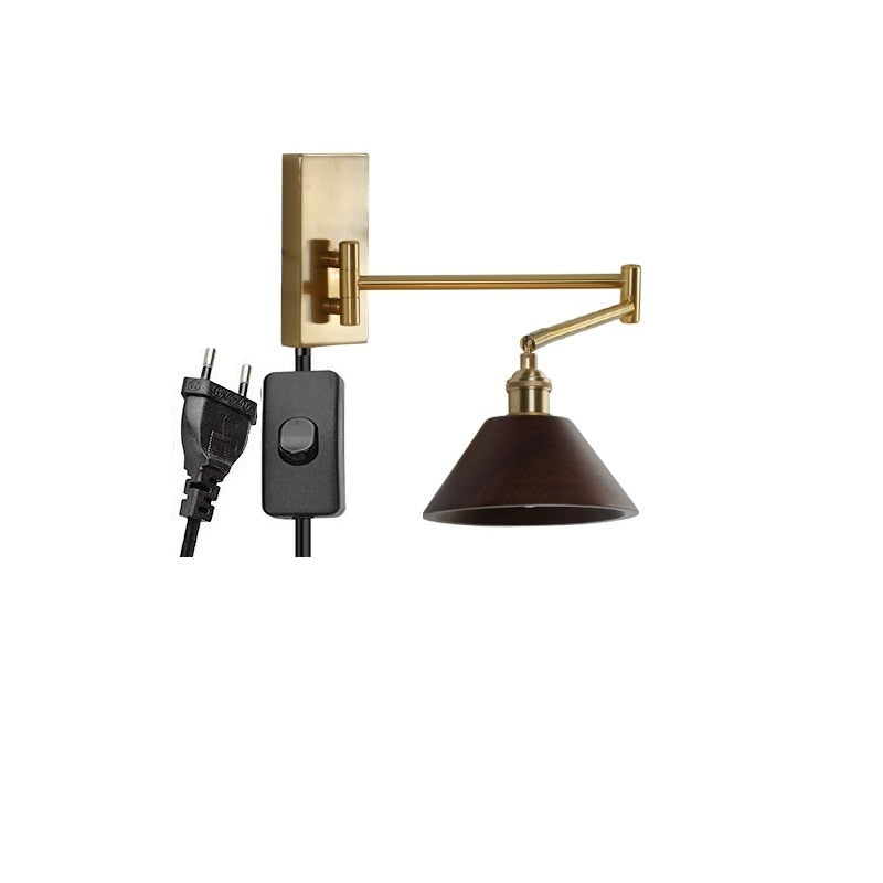 IW Noon Black Wooden -  Left Right Rotate LED Wall - Warmly Lights