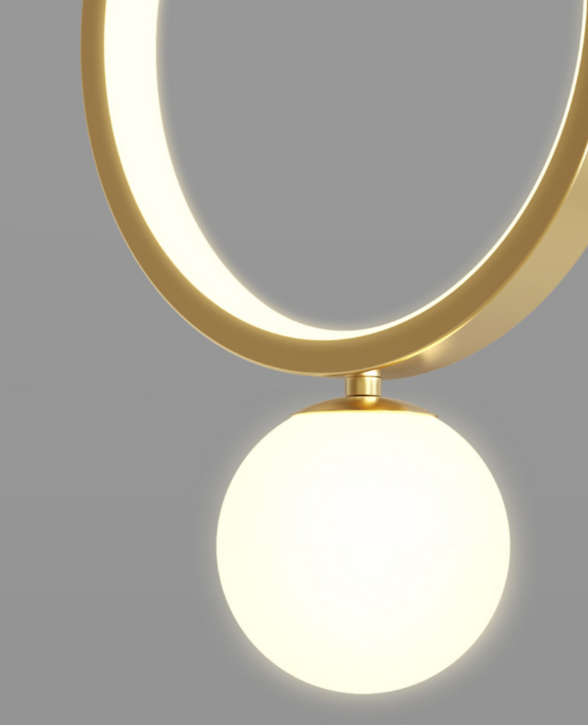 Marry - Luxury Bedside Ring Gold Pendant Light - Warmly Lights