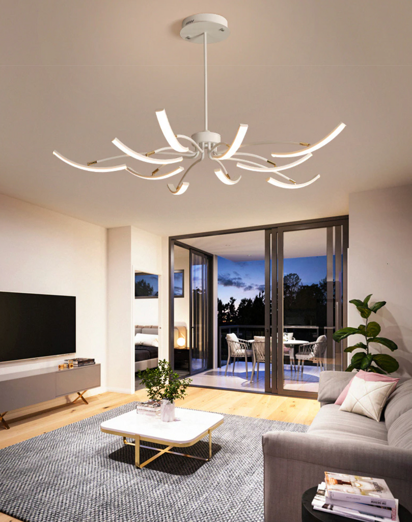 Arms - Adjustable New LED Chandelier Fixture - Warmly Lights