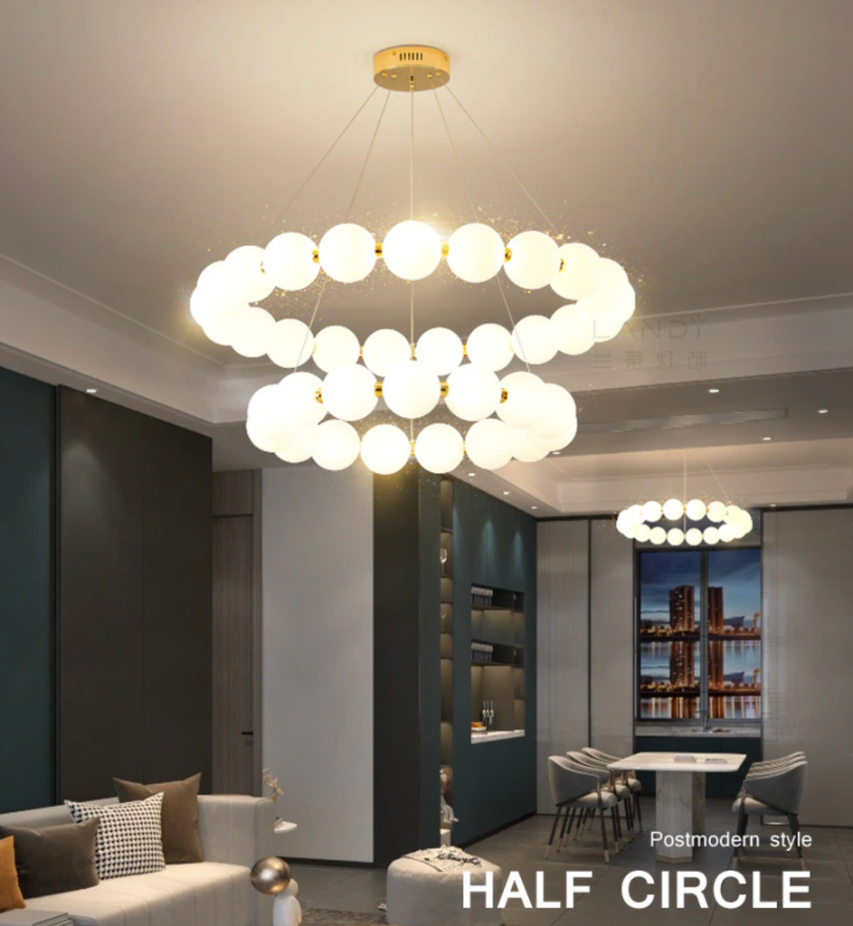 Galac - Nordic magic bean chandelier modern minimalist round - Warmly Lights