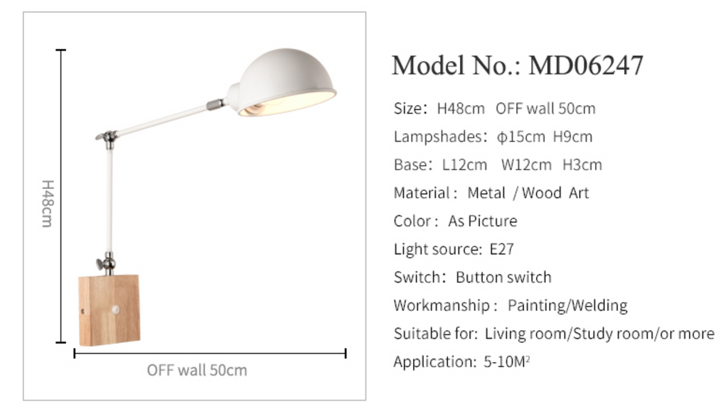 BTM Jeena -  Adjustable wooden Wall Lamps - Warmly Lights