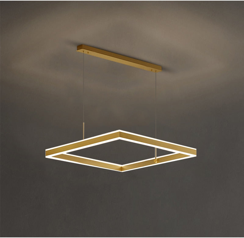 YLK Kare - Modern led chandelier for living room luxury square design - Warmly Lights