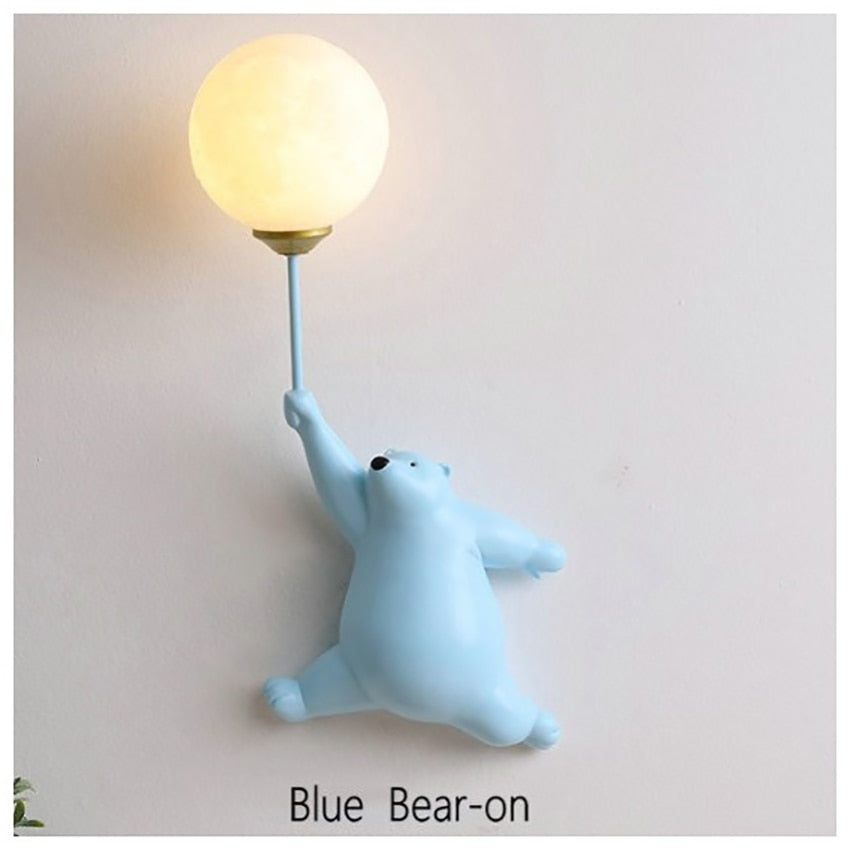 Cartoon Bear Children Moon Lamp - Warmly Lights