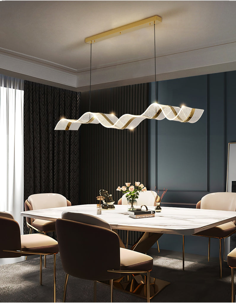 YLK LinVee Modern Luxury Wave design gold hanging light - Warmly Lights