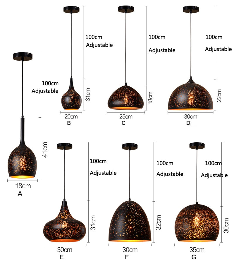 Vintage Pendant  Lamp Iron Loft Nordic - Warmly Lights