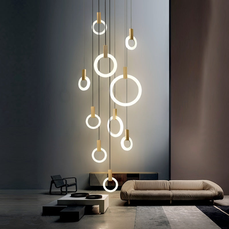 Blissbells 3 ring GOLD chandelier for lobby,drawing room,hall,with 3 modes  of colours Chandelier Ceiling Lamp Price in India - Buy Blissbells 3 ring  GOLD chandelier for lobby,drawing room,hall,with 3 modes of colours